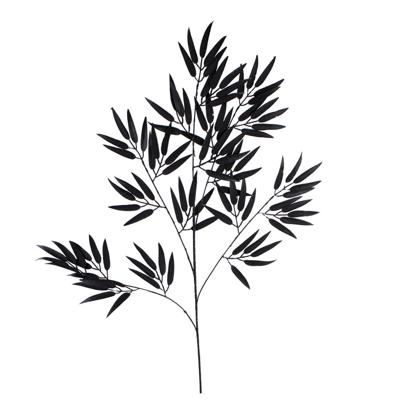Diversen Kunstblad bamboo spray mat zwart 98cm