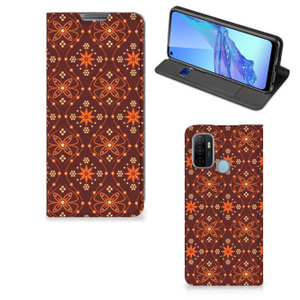 OPPO A53 | A53s Hoesje met Magneet Batik Brown