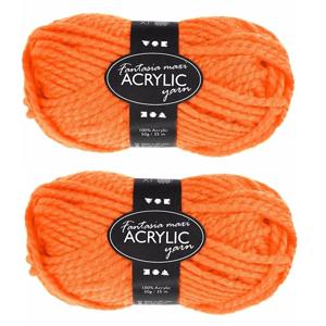 Hobby bolletje wol - 3x - acryl - oranje - 35 mtr - garen - maxi bolletje - breien/haken