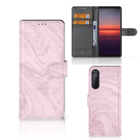 Sony Xperia 5II Bookcase Marble Pink - Origineel Cadeau Vriendin