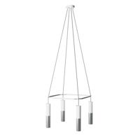 Kroonluchter eettafel Hanglamp zwart vierkant 4X e27 met led