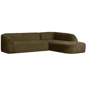 BePureHome Hoekbank Rechts Sloping - Velvet - Bonsai - 77x274x87|225