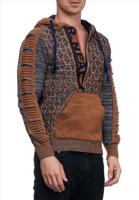 Rusty Neal - Heren Trui - Camel Petrol - Hoodie - Italianstyle