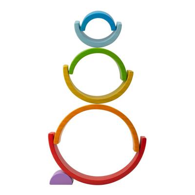 Bigjigs klein houten regenboog stapelspel, 11dlg.