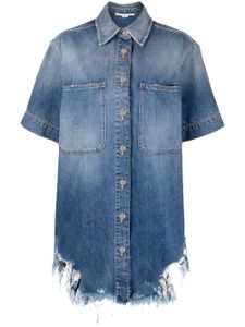 Stella McCartney chemise en jean à manches courtes - Bleu