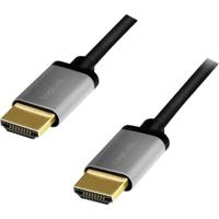 LogiLink HDMI AV Aansluitkabel [1x HDMI-stekker - 1x HDMI-stekker] 1 m Zwart-grijs