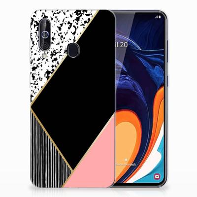 Samsung Galaxy A60 | TPU Hoesje | Zwart Roze Vormen