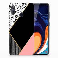 Samsung Galaxy A60 | TPU Hoesje | Zwart Roze Vormen