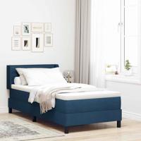 Boxspringbed met matras, Blauw, 80 x 200 cm, Stof