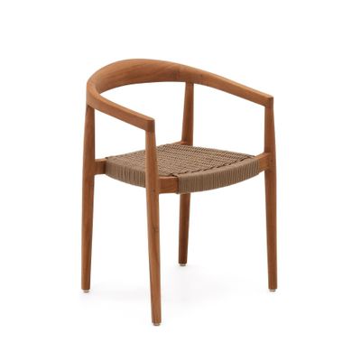 Kave Home Ydalia stoel Beige teakhout naturel