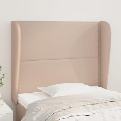 Hoofdbord met randen 93x23x118/128 cm kunstleer cappuccinokleur