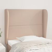 Hoofdbord met randen 93x23x118/128 cm kunstleer cappuccinokleur