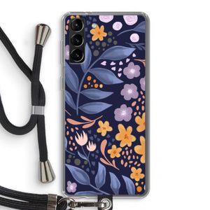 Flowers with blue leaves: Samsung Galaxy S21 Plus Transparant Hoesje met koord