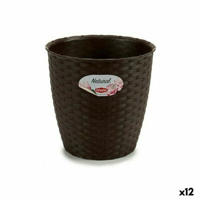 Bloempot Stefanplast Plastic Chocolade 19 x 17,5 x 19 cm (12 Stuks)