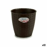 Bloempot Stefanplast Plastic Chocolade 19 x 17,5 x 19 cm (12 Stuks)