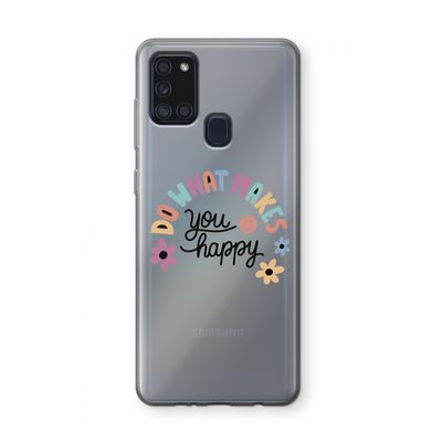 Happy days: Samsung Galaxy A21s Transparant Hoesje