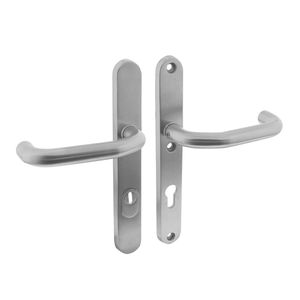 Intersteel Veiligheidsbeslag SKG3 ovaal smal schild kerntrekbeveiliging profielcilincergat 72mm massief geborsteld RVS achterdeurbeslag