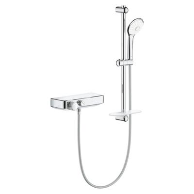 GROHE Grohtherm Smartcontrol Doucheset - thermostatische douchekraan - met glijstangset - 60cm - ronde handdouche - 3 straalsoorten - gladde doucheslang - met zeepschaal - chroom 34720000