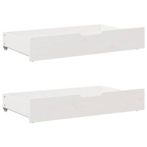 VidaXL Bedlades 2 st 90x55x17 cm massief grenenhout wit
