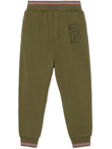 Burberry Kids pantalon de jogging à motif monogrammé - Vert