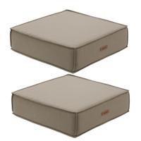 Hesperide Vloerkussen Korai - 2x - lichtbruin - PU-schuim/polyester - 45 x 45 cm - zitkussen