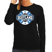 Have fear Scotland is here / Schotland supporter sweater zwart voor dames - thumbnail