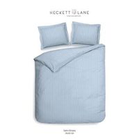 Heckett & Lane dekbedovertrek Uni Stripe - blauw - 200x220 cm - Leen Bakker - thumbnail