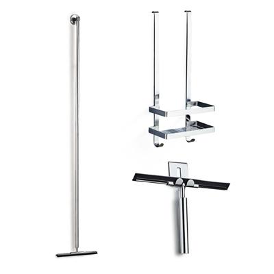 Douche accessoiresset SaniClear Talpa | Met wissers en shampoohouder | Chroom