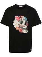 Alexander McQueen t-shirt en coton à imprimé tête de mort - Noir