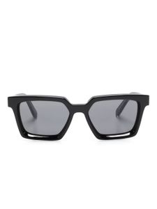 Zegna lunettes de soleil rectangulaires à logo - Noir