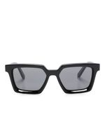 Zegna lunettes de soleil rectangulaires à logo - Noir