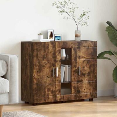 Dressoir Gerookt eiken 55.5 x 29 x 100 cm Bewerkt hout