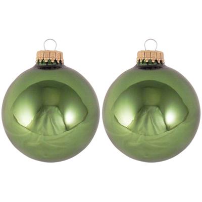 Krebs Kerstballen - 16x - 8 stuks - mosgroen - glas - 7 cm Krebs Kerstballen - 16x - 8 stuks - mosgroen - glas - 7 cm