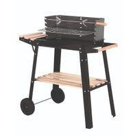 Houtskool Barbecue met Wielen Hout/Zwart Houtskool Barbecue met Wielen Hout/Zwart