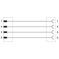 Phoenix Contact 1696400 Sensor/actuator connector, geassembleerd M12 Aantal polen (sensoren): 4 Stekker, recht, Bus, haaks 5.00 m 1 stuk(s)