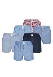 Phil & Co Phil & Co 6-Pack Wijde Boxershorts Heren Geweven Katoen Classic Multipack 6-Pack