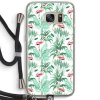 Flamingo bladeren: Samsung Galaxy S7 Transparant Hoesje met koord