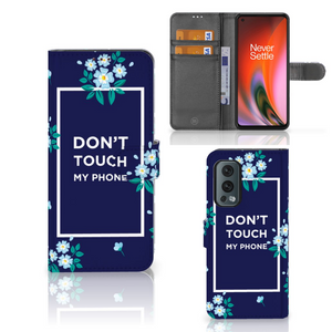 OnePlus Nord 2 5G Portemonnee Hoesje Flowers Blue DTMP