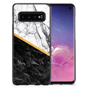 Samsung Galaxy S10 Gripcase Marmer Wit Zwart - Origineel Cadeau Man