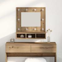 Spiegelkast met plank artisanaal eikenkleurig 62 x 31.5 x 62 cm