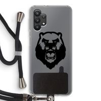 Angry Bear (black): Samsung Galaxy A32 5G Transparant Hoesje met koord