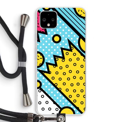Pop Art #1: Pixel 4 XL Transparant Hoesje met koord
