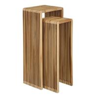 Mica Decorations Yonker Plantentafel - Set van 2 - Bruin