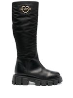 Love Moschino bottes à plaque logo - Noir - thumbnail