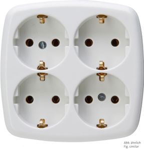 4 voudig stopcontact opbouw kleur Contactdooscombinatie wit RAL9010 Kopp