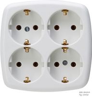 4 voudig stopcontact opbouw kleur Contactdooscombinatie wit RAL9010 Kopp 4 voudig stopcontact opbouw kleur Contactdooscombinatie wit RAL9010 Kopp