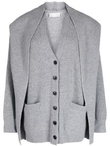 System cardigan en laine à design superposé - Gris