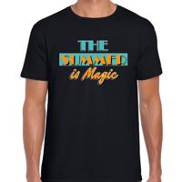 Toppers verkleed T-shirt heren - The summer is Magic - zwart - Miami Vice - Tropische feestkleding