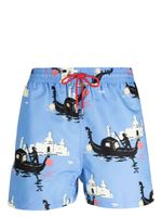 Paul Smith short de bain à imprimé graphique - Bleu