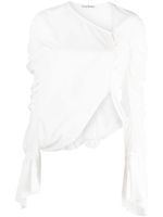 Acne Studios blouse drapée à design asymétrique - Blanc